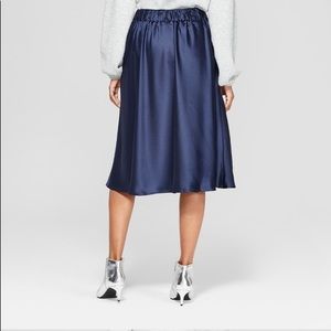 Satin midi skirt